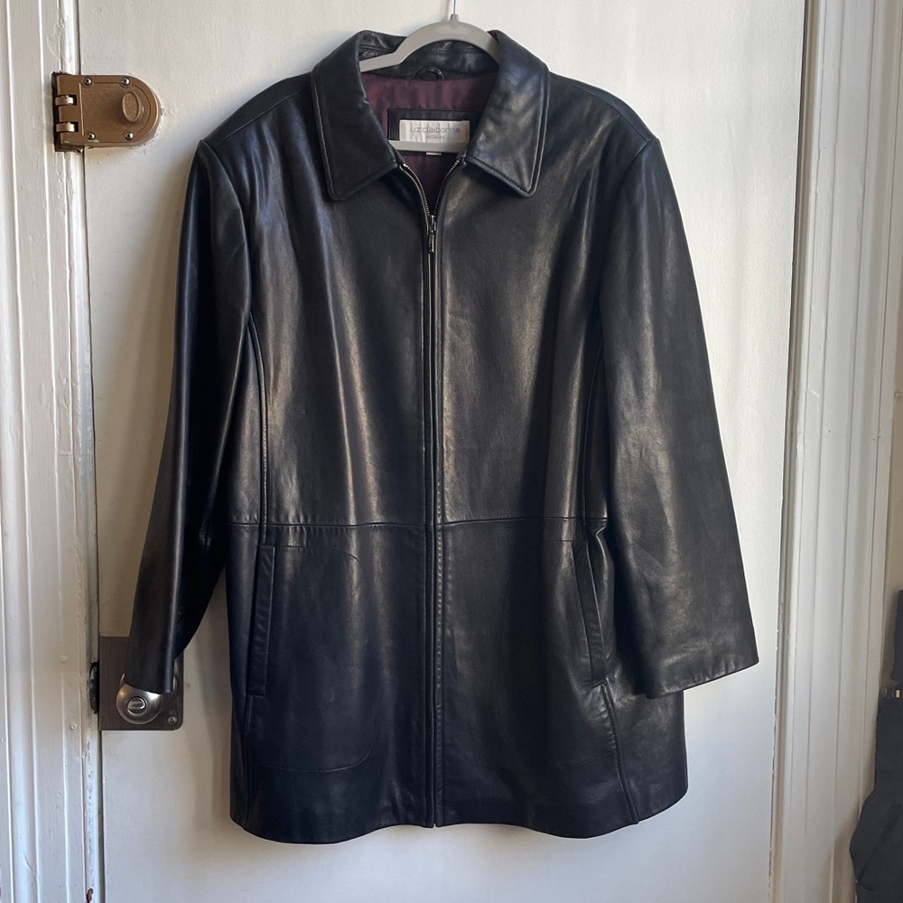 Black Vintage Leather Liz Claiborne Jacket